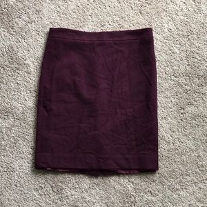 JCrew Pencil Skirt Wool Size 8 Purple